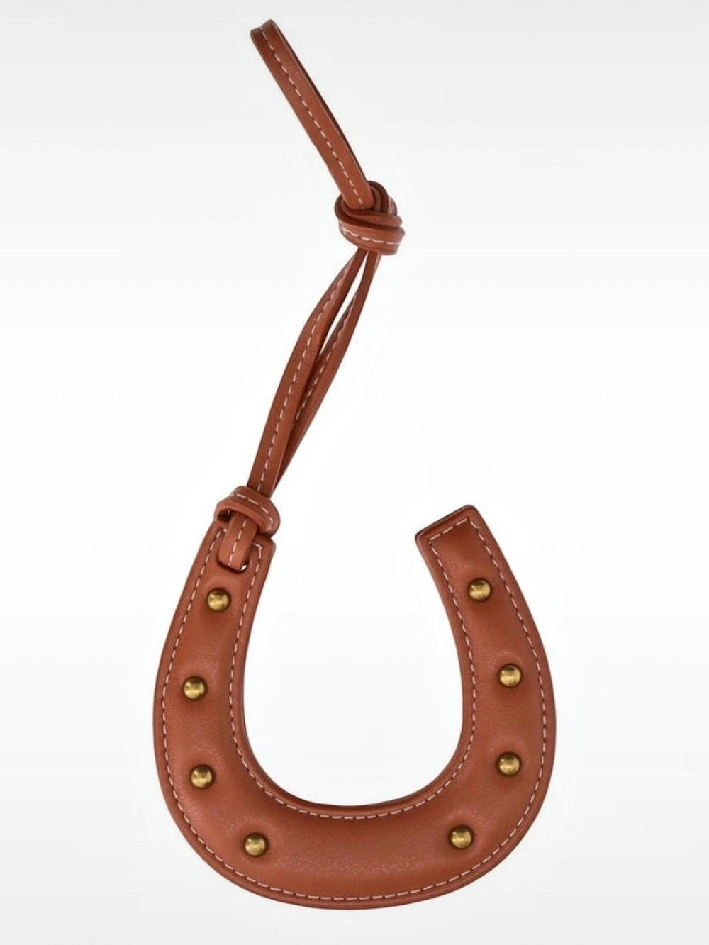 NWT - Western Faux Leather Horseshoe Bag Charm, Brown - Brand New! Still in the